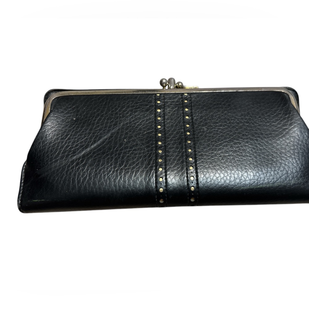 Vintage Baronet Genuine Black Gold Leather Wallet/Clutch with Coin Purse